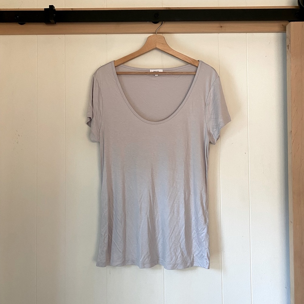 REISS Scoop-neck Short Sleeved Tee
